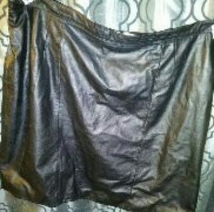 Genuine leather plus size skirt